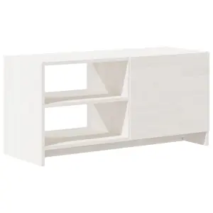 Berkfield TV Cabinet White 80x31x39 cm Solid Pinewood