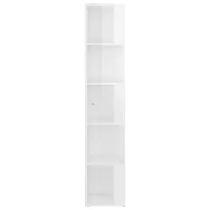 Berkfield Corner Cabinet High Gloss White 33x33x164.5 cm Engineered Wood