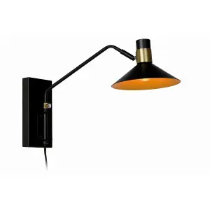 Lucide Pepijn Modern Wall Light - 1xE14 - 3 StepDim - Black