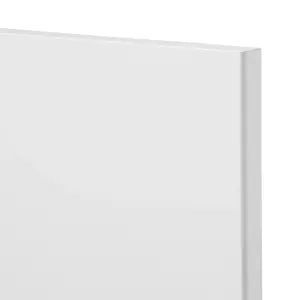 GoodHome Stevia Gloss white Slab Appliance Cabinet door (W)600mm (H)687mm (T)18mm