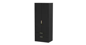 Madrid 2 Door 2 Drawer Wardrobe in Black Ash (Ready Assembled)