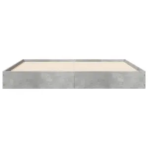 Berkfield Bed Frame without Mattress Concrete Grey 120x190 cm Small Double