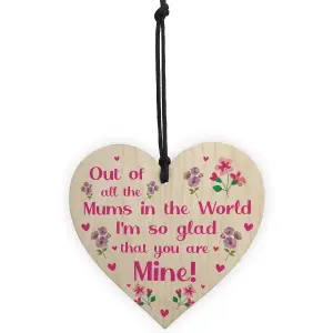 Novelty Gift For Mum On Mothers Day Birthday Thank You Gift For Her Wood Heart