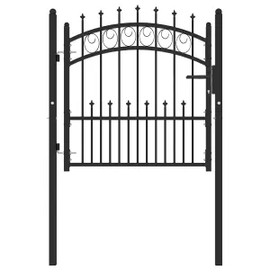 Berkfield Fence Gate with Spikes Steel 100x100 cm Black