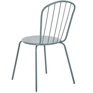 Set of 4 Garden Chairs CALVI Metal Light Blue