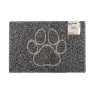 Paw Large Embossed Doormat in Grey