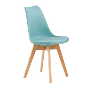 Nero Upholstered Dining Chair (Set of 2) Light Blue / Oak