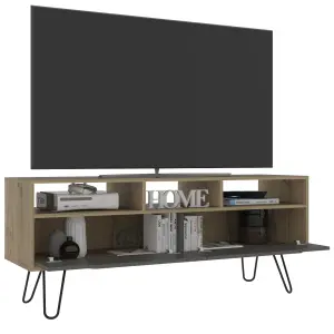 TV unit wide screen rack, bleached pine, Manhattan range