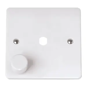 Click Scolmore MiniGrid Single Dimmer Plate & Knob 1 Gang White - CMA145PL