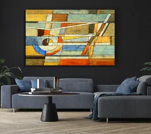 Abstract Grids Of Colours Canvas Print Wall Art - Medium 20 x 32 Inches