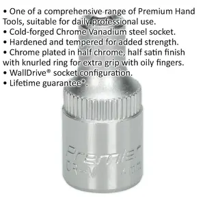 4mm Chrome Vanadium Forged Steel Drive Socket - 1/4 Inch Square Drive