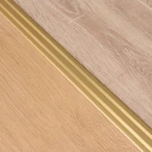 Self-adhesive anodised aluminium door floor bar edge trim threshold profile  930mm x 35mm a08 gold