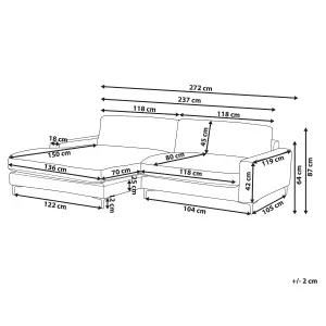 Right-Hand Corner Sofa MALOY Off-White Chenille Right Hand