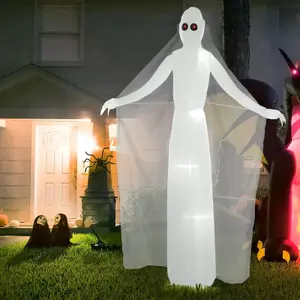 Tall Ghost Bribe with Red Eyes Outdoor Inflatable for Halloween 240cm