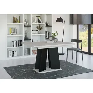 Extendable Dining Table Alekzander Light Grey/Black