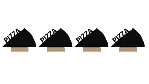 ALLboards Table top chalkboards PIZZA, Shape slice of pizza - set of 4