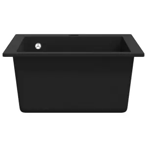 Berkfield Overmount Kitchen Sink Single Basin Granite Black