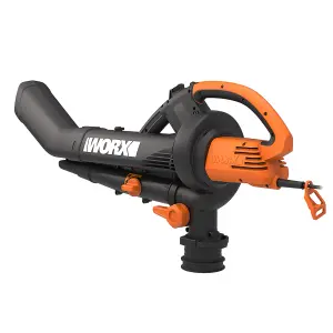 WORX WG505E 3000W Corded Electric Leaf Blower, Vacuum & Mulcher, 10m Cable, 335 km/h, 45L Collection Bag