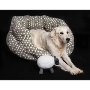 Animal Print Orthopedic Fleece Pet Bed Small (55cm W x 50cm D x 26cm H)