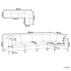 Corner Sofa EVJA Navy Blue Velvet Left Hand