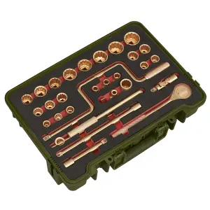 Sealey Socket Set 31pc 1/2"Sq Drive - Non-Sparking NS039