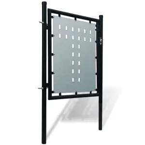 Berkfield Black Single Door Fence Gate 100 x 125 cm