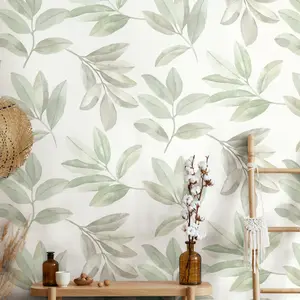 Galerie The New Design Book Green Twig Leaf Wallpaper