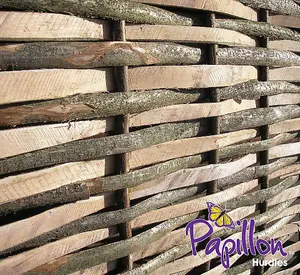 Split Hazel Hurdle Fence Panel Natural 6ft x 6ft Handwoven Weave