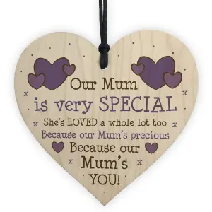 Special Gift For Mum Wood Heart Sign Birthday Mothers Day Gift From Daughter Son