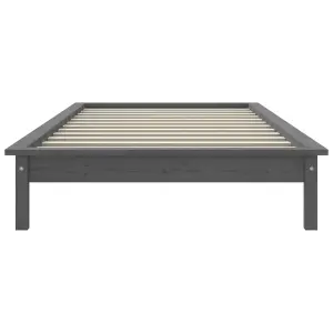 Berkfield Bed Frame Grey 100x200 cm Solid Wood Pine