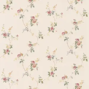 Galerie Rose Garden Beige Roses on Vines Smooth Wallpaper