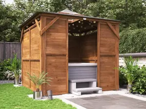 Dunster House Wooden Gazebo 2.5m x 2.5m Erin Enclosed Solid Wall Panels & Front Panel