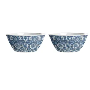 Purely Home Atlantic Blue Melamine  Low Bowls - Set of 2