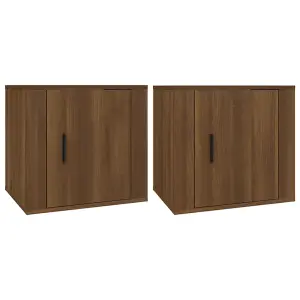 Berkfield Bedside Cabinets 2 pcs Brown Oak 50x39x47 cm