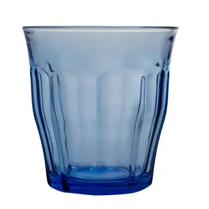 Duralex - Picardie Drinking Glasses - 310ml Tumblers for Water, Juice - Blue - Pack of 6