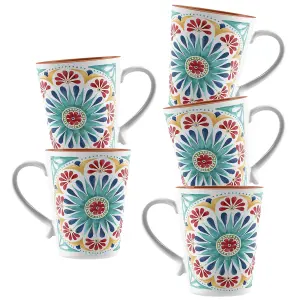 Purely Home Rio Medallion Melamine Mugs - Set of 5