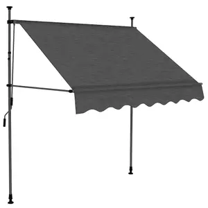 Berkfield Manual Retractable Awning with LED 100 cm Anthracite