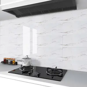 Tile Stickers Marble Adhesive Tile Art Wall Decal Sticker for Kitchen Bathroom Home Decor H 60 x W 30 x T 0.2cm