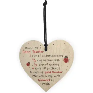 Red Ocean Gifts For Her Handmade Hanging Wooden Heart Gift For Teacher Leaving Present Thank You Gifts Keepsake