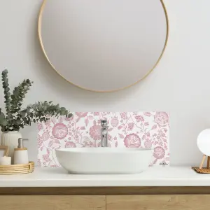 Cath Kidston Strawberry Gardens Glass Splashback - Light Pink (600x250mm)