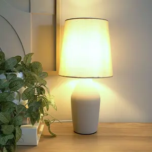 ValueLights Arlo Coffee Ceramic Base Table Lamp with Tapered Shade