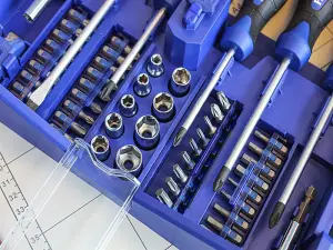 Faithfull 63 Piece Mixed Screwdriver Socket Tool Set FAISDSET63 XMS21SCREW63