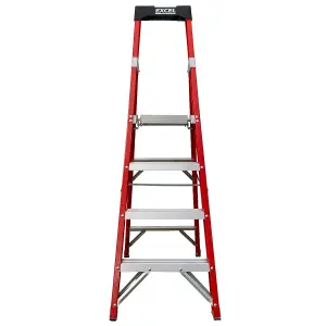 Excel Electricians Fibreglass Platform Step Ladder 4 Tread 1.57m EN131