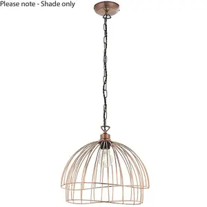 Hanging Ceiling Pendant Light Shade Copper Geometric Wire Frame Dome Bowl Cage