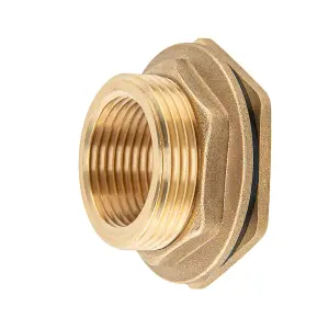 solid brass waterbutt/tank outlet adaptor 1" bsp female/1.25" male (42 mm hole)