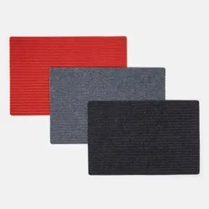 Homescapes Set of 3 Ribbed Door Mats, 40 x 60 cm