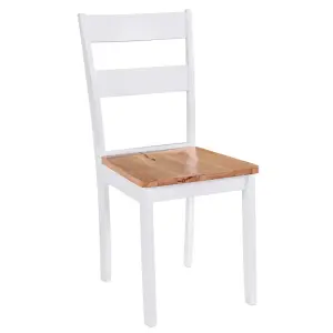 Berkfield Dining Chairs 2 pcs White Solid Rubber Wood