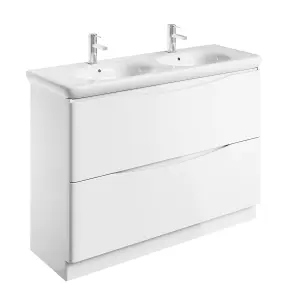 Eden 1200mm Floorstanding Vanity Unit in Gloss White & Link Resin Basin