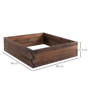 Outsunny Wooden Raised Garden Bed Planter Grow Containers Flower Pot 80 x 80cm