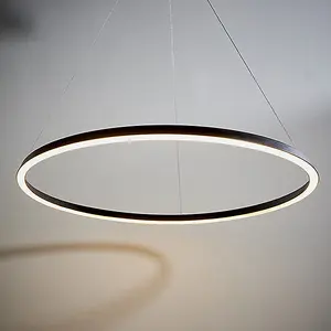 Luminosa Staten Integrated Led Pendant Light Matt Black, White Silicone